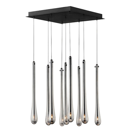 ET2 Lighting Stillo 9 Light Pendant, Black/Smoke - E24217-138BK