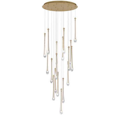 ET2 Lighting Stillo 18 Light Pendant, Gold/Bubble Crystal - E24219-118GLD