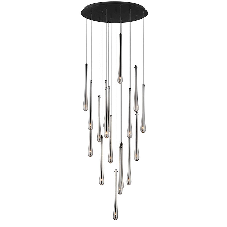 ET2 Lighting Stillo 18 Light Multi-Light Pendant, Black/Smoke - E24219-138BK