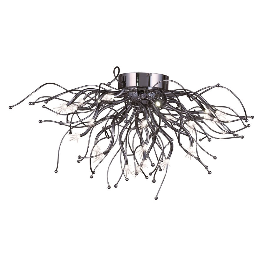 ET2 Lighting Orion 28-Light LED Flush Mount, Polished Chrome