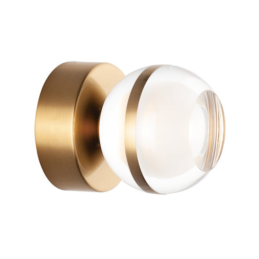 Swank LED 1-Light Sconce/Flush Mount, Aged Brass