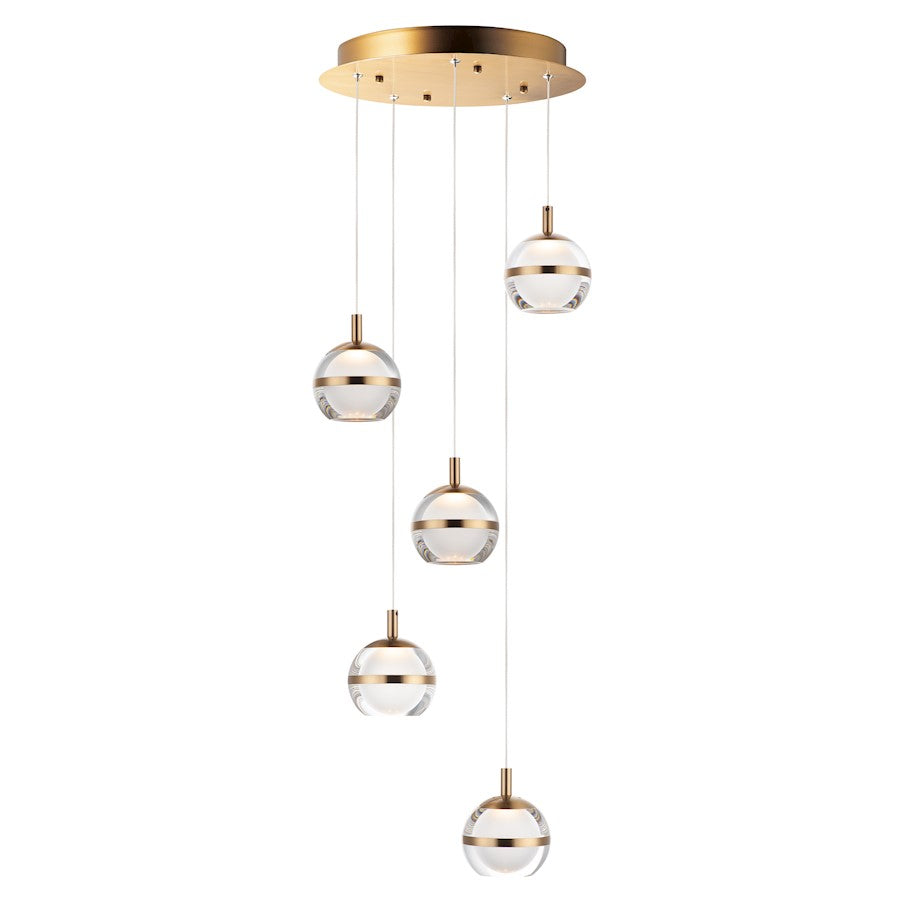 LED Pendant, Natural Aged Brass