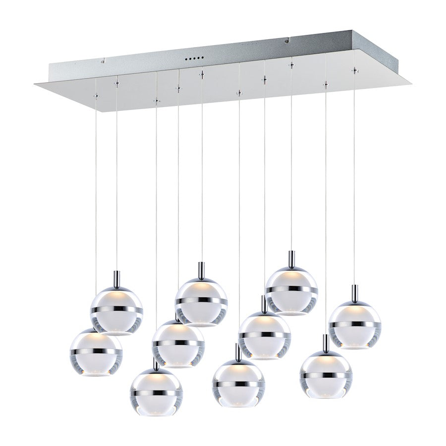 ET2 Lighting Swank 10 Light Pendant, Polished Chrome - E24599-93PC