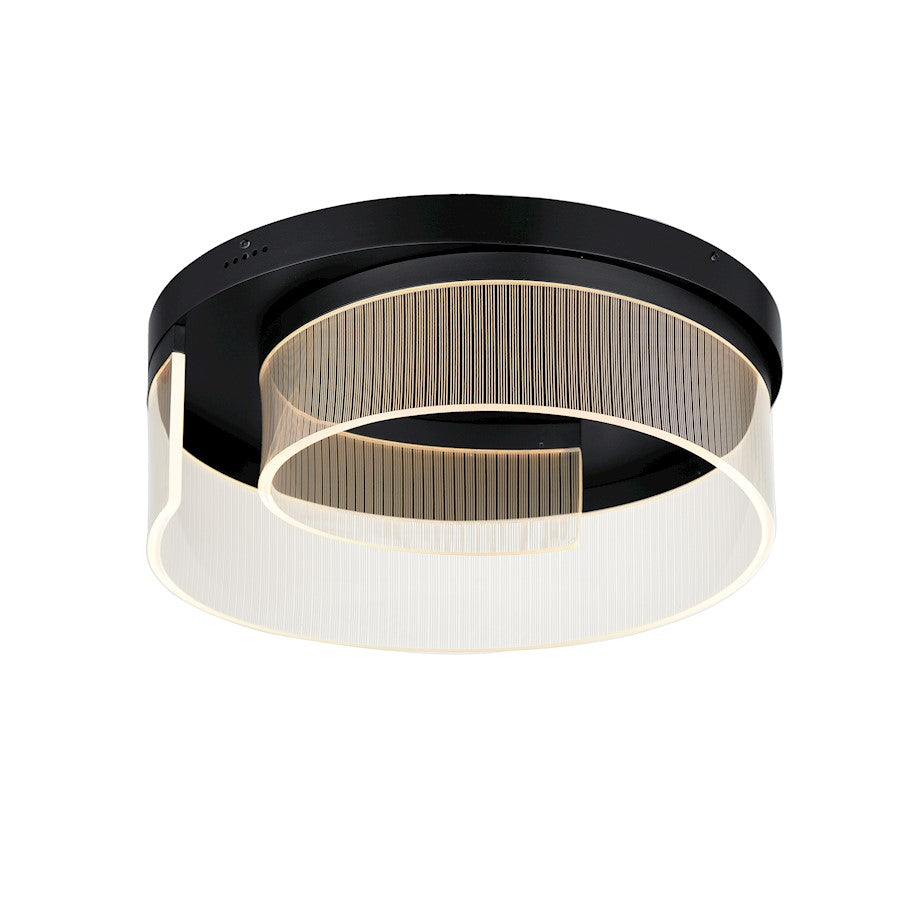 ET2 Lighting Sonata 1Lt 20" LED Flush Mount, Black/Acrylic - E24779-133BK