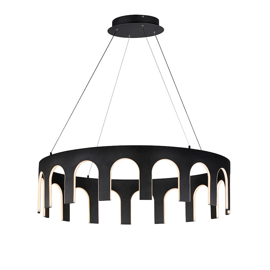 ET2 Lighting Coronation 1 Light 40" LED Pendant, Black - E24864-BK