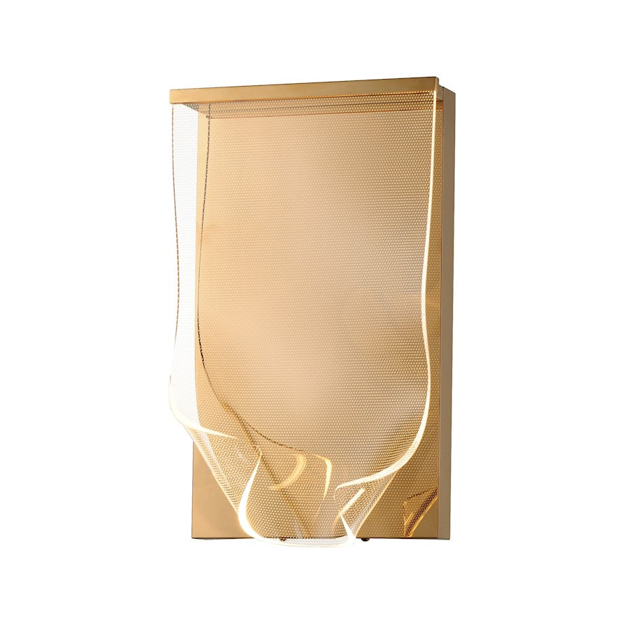 ET2 Lighting Rinkle 1 Light Wall Sconce, Gold/Patterned Acrylic - E24871-133FG