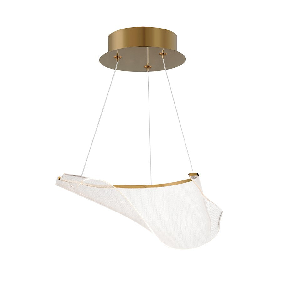 ET2 Lighting Rinkle 1Lt LED Pendant, Gold/Patterned Acrylic - E24881-133FG