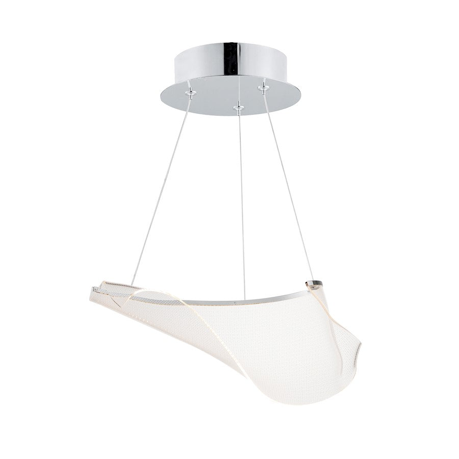 ET2 Lighting Rinkle 1Lt LED Pendant, Chrome/Patterned Acrylic - E24881-133PC