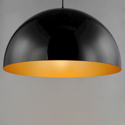 1 Light LED Pendant, Gloss Black