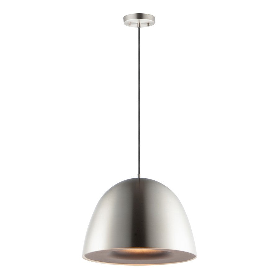 ET2 Lighting Fungo 1 Light 15.75" Pendant, Satin Nickel/Black - E24914-SNBK