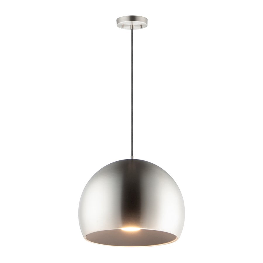 ET2 Lighting Palla 1 Light 15.75" Pendant, Satin Nickel/Black - E24924-SNBK