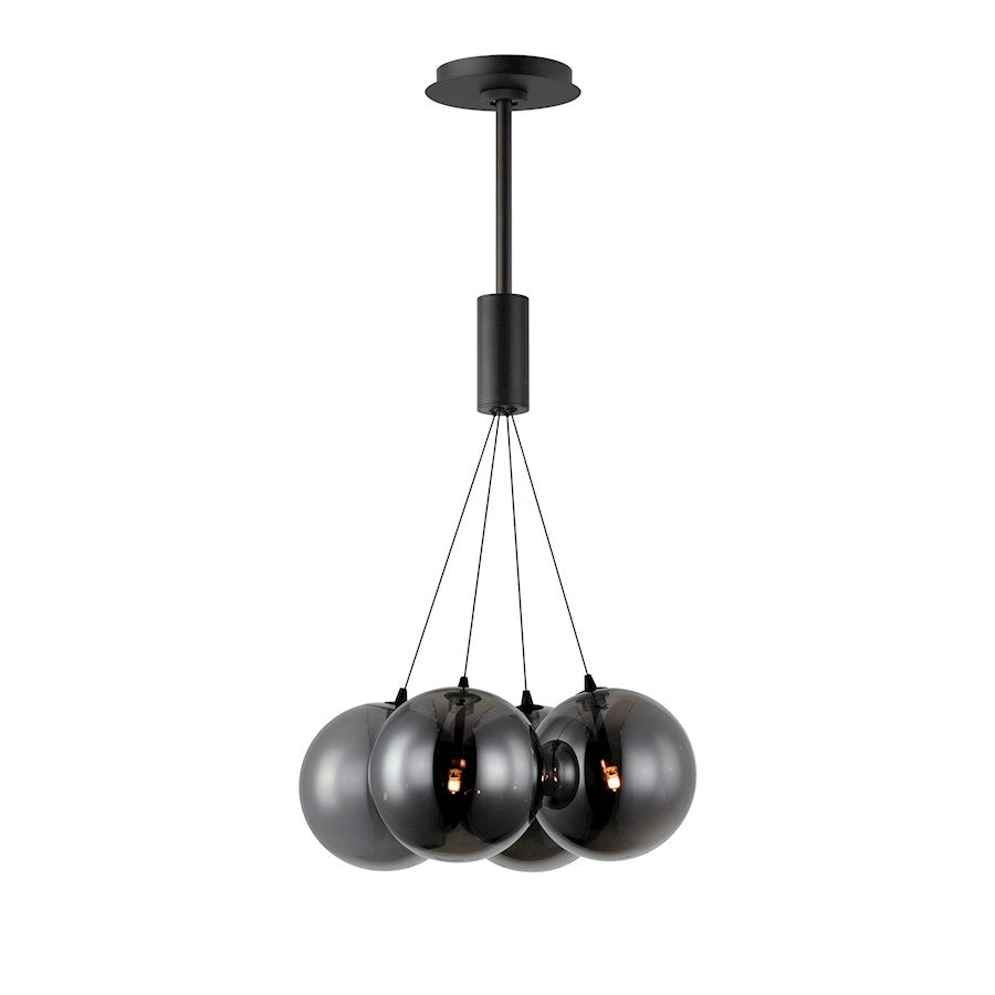 ET2 Lighting Burst 4 Light Pendant, Black/Graduating Smoke - E25084-142BK