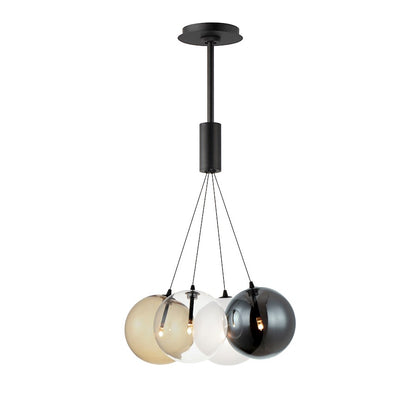 ET2 Lighting Burst 4 Light Pendant, Black/Multi Color - E25084-148BK