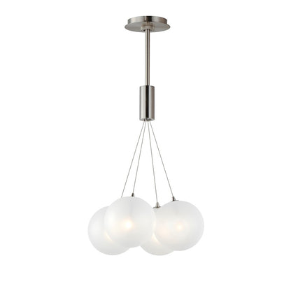 ET2 Lighting Burst 4 Light Pendant, Satin Nickel/Translucent Frost - E25084-54SN