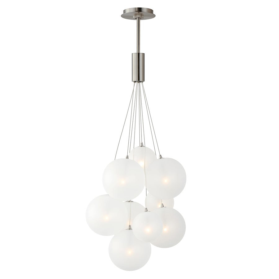 ET2 Lighting Burst 9 Light Pendant, Satin Nickel/Translucent Frost - E25087-54SN