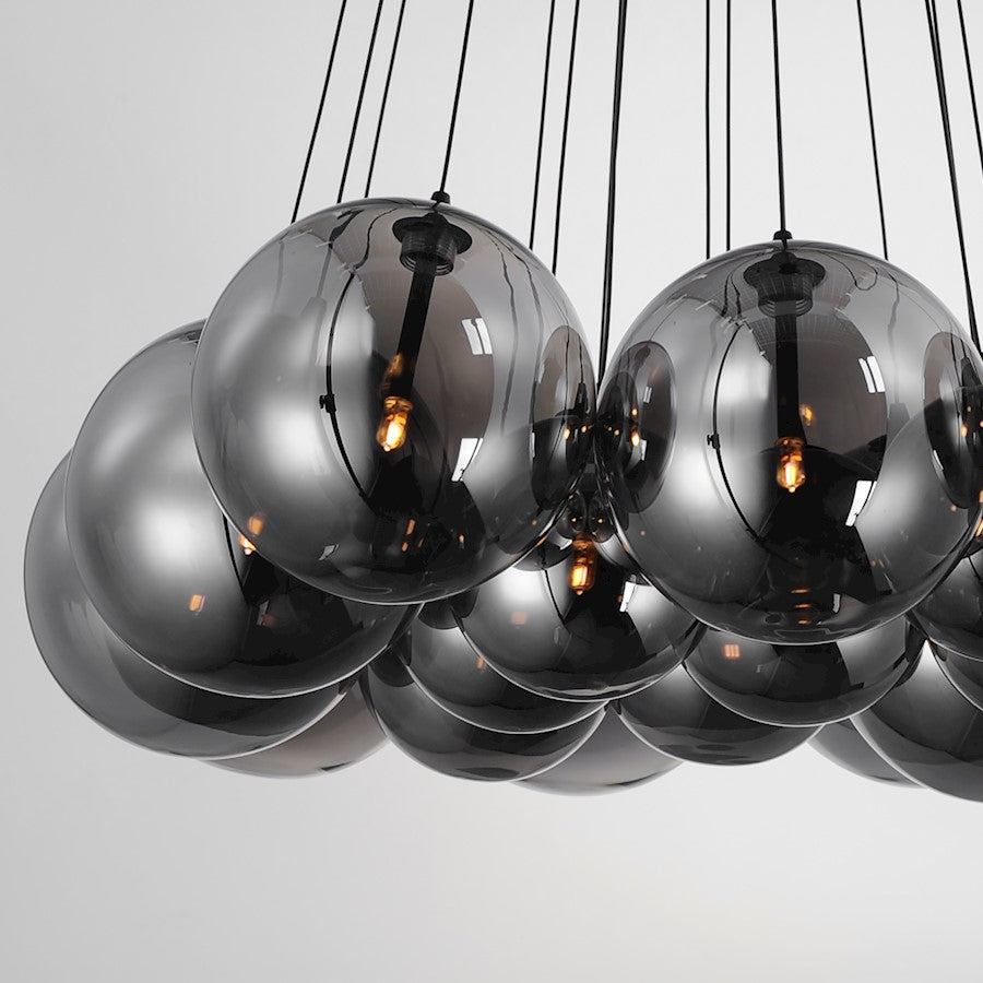 20 Light Multi Light Pendant, Black