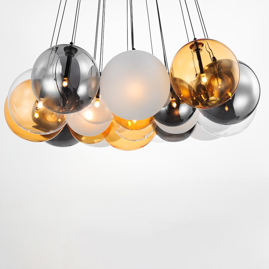 20 Light Multi Light Pendant, Black