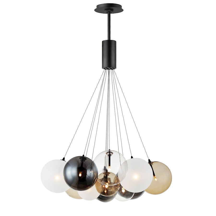 ET2 Lighting Burst 12 Light Pendant, Black/Multi Color - E25089-148BK