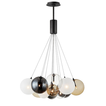 ET2 Lighting Burst 12 Light Pendant, Black/Multi Color - E25089-148BK