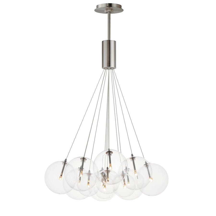 ET2 Lighting Burst 12 Light Pendant, Satin Nickel/Clear - E25089-18SN