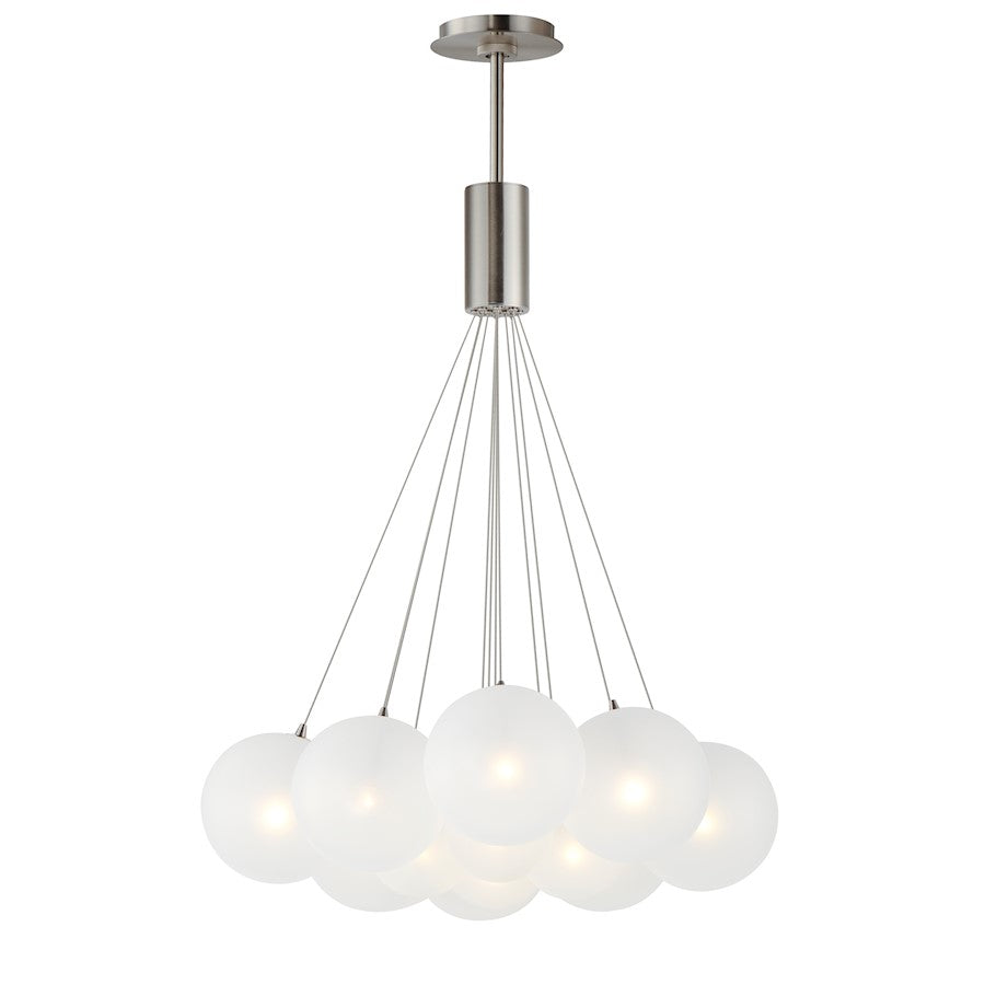 ET2 Lighting Burst 12 Light Pendant, Nickel/Translucent Frost - E25089-54SN