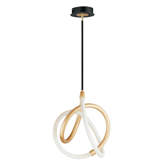 ET2 Lighting Mobius 12" LED 1-Light Mini Pendant, Black/Gold - E25092-01BKGLD