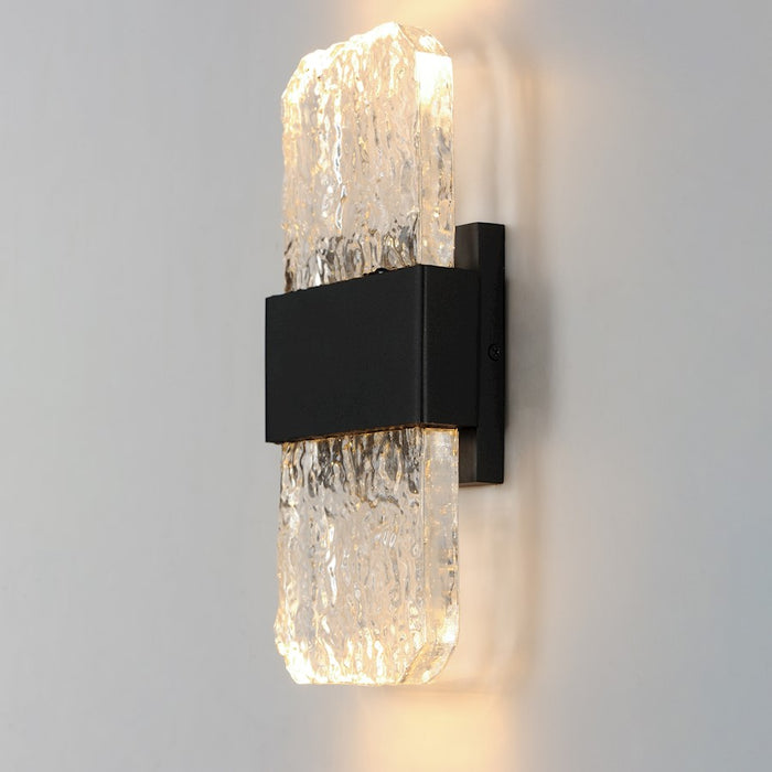 ET2 Lighting Rune 2 Light LED Outdoor Wall Sconce, Black/Clear