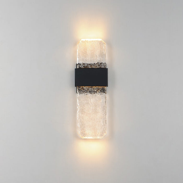 ET2 Lighting Rune 2 Light LED Outdoor Wall Sconce, Black/Clear