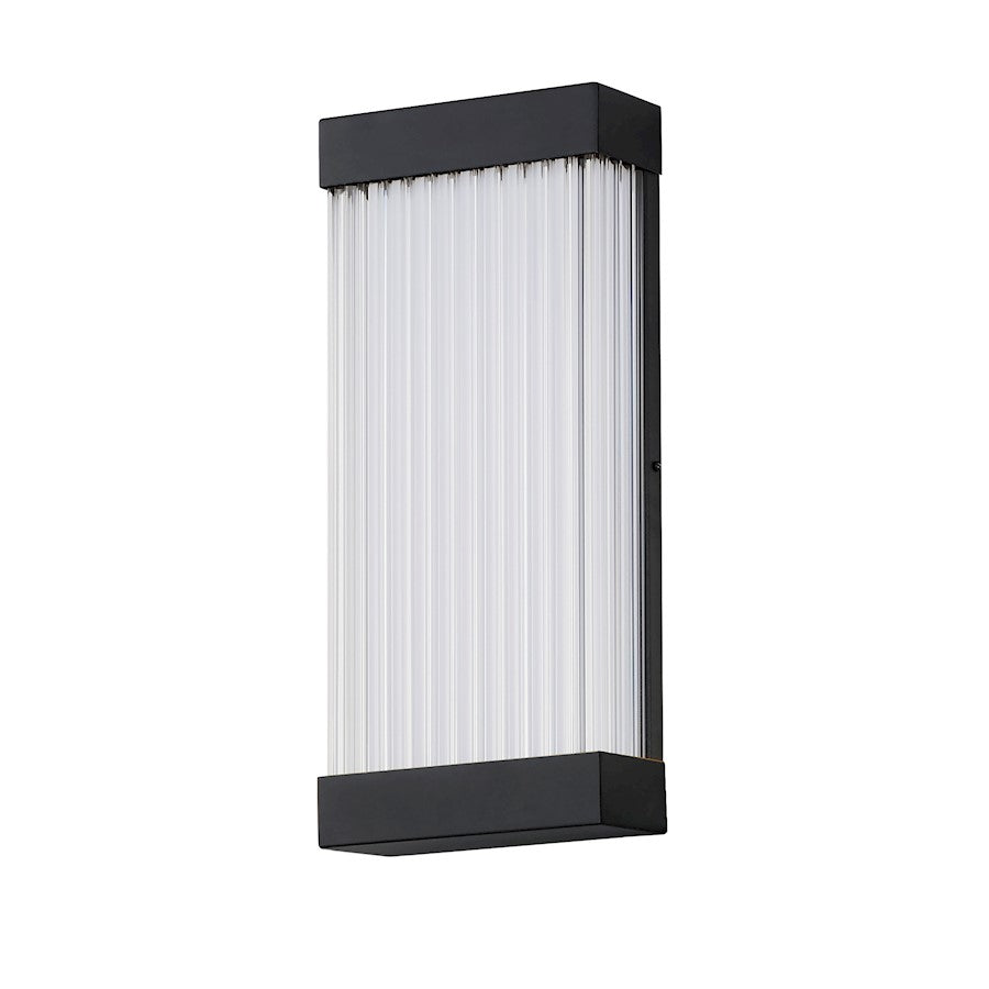 ET2 Lighting Acropolis 1Lt 18" LED Outdoor Wall, Black/Crystal - E30232-122BK