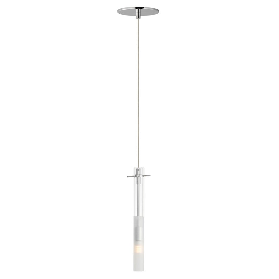 ET2 Lighting Pipette 1 Light 12" Pendant, Chrome/Clear/Frosted - E31091-93PC