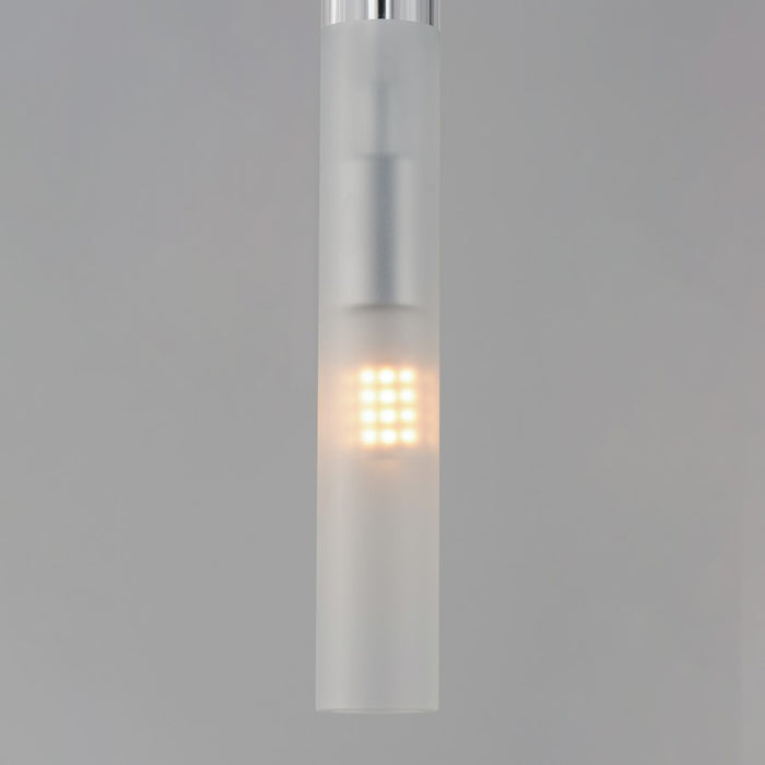 ET2 Lighting Pipette 1 Light Pendant, Chrome/Clear/Frosted