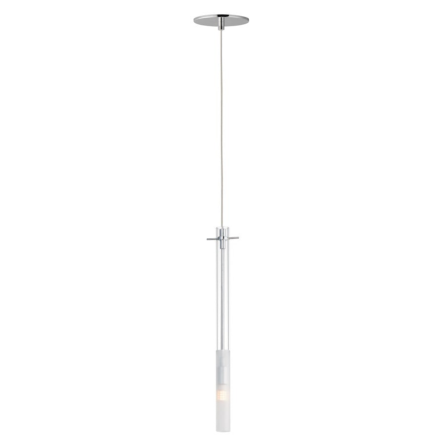 ET2 Lighting Pipette 1 Light 18" Pendant, Chrome/Clear/Frosted - E31092-93PC