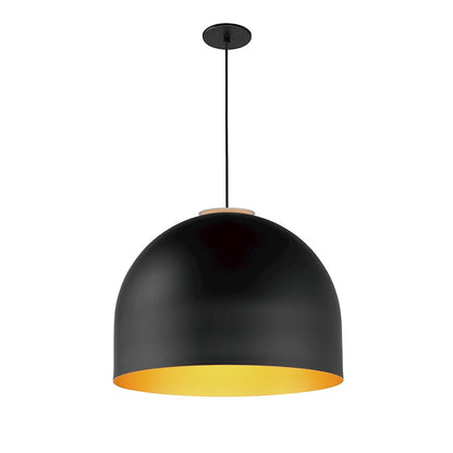 ET2 Lighting Foster 1Lt 20" LED Pendant, Black/Gold/Frost - E34606-54BKGLD