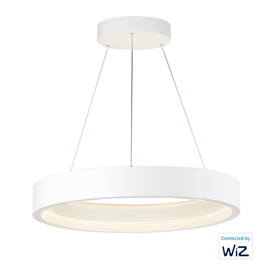 ET2 Lighting iCorona 1 Light 28" LED Pendant, Matte White - E35104-MW