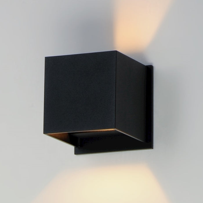 ET2 Lighting Alumilux Cube LED 2 Light Outdoor Wall Sconce, Black