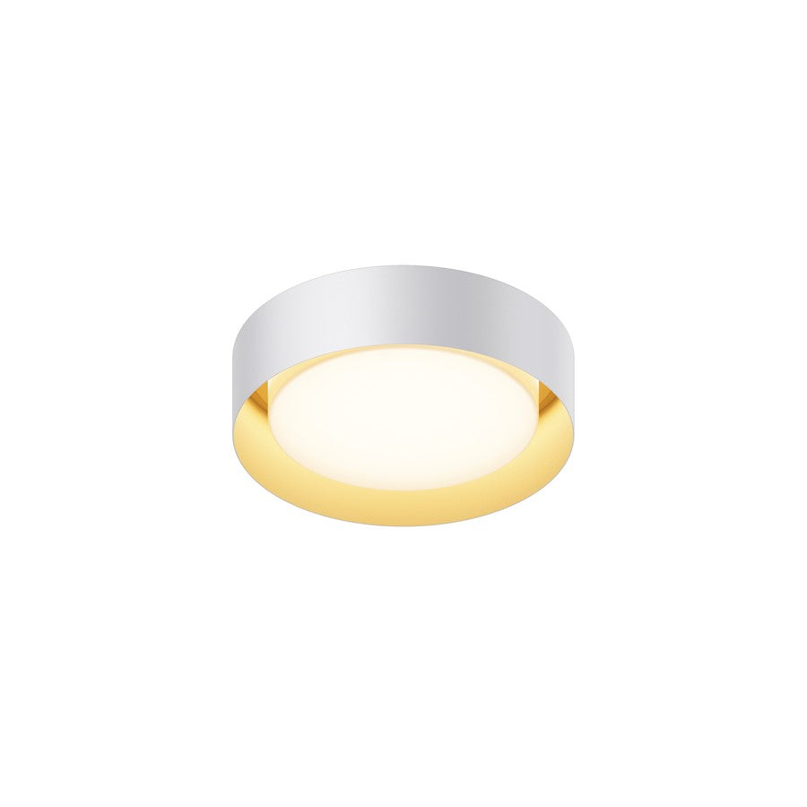 ET2 Lighting Echo 1 Light Flush Mount, White/Gold - E51010-WTGLD