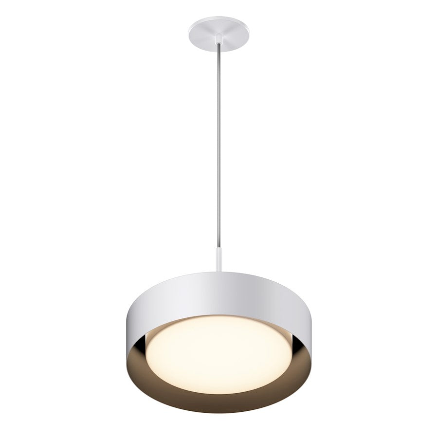 ET2 Lighting Echo 1 Light 12" Pendant, White/Black - E51011-WTBK