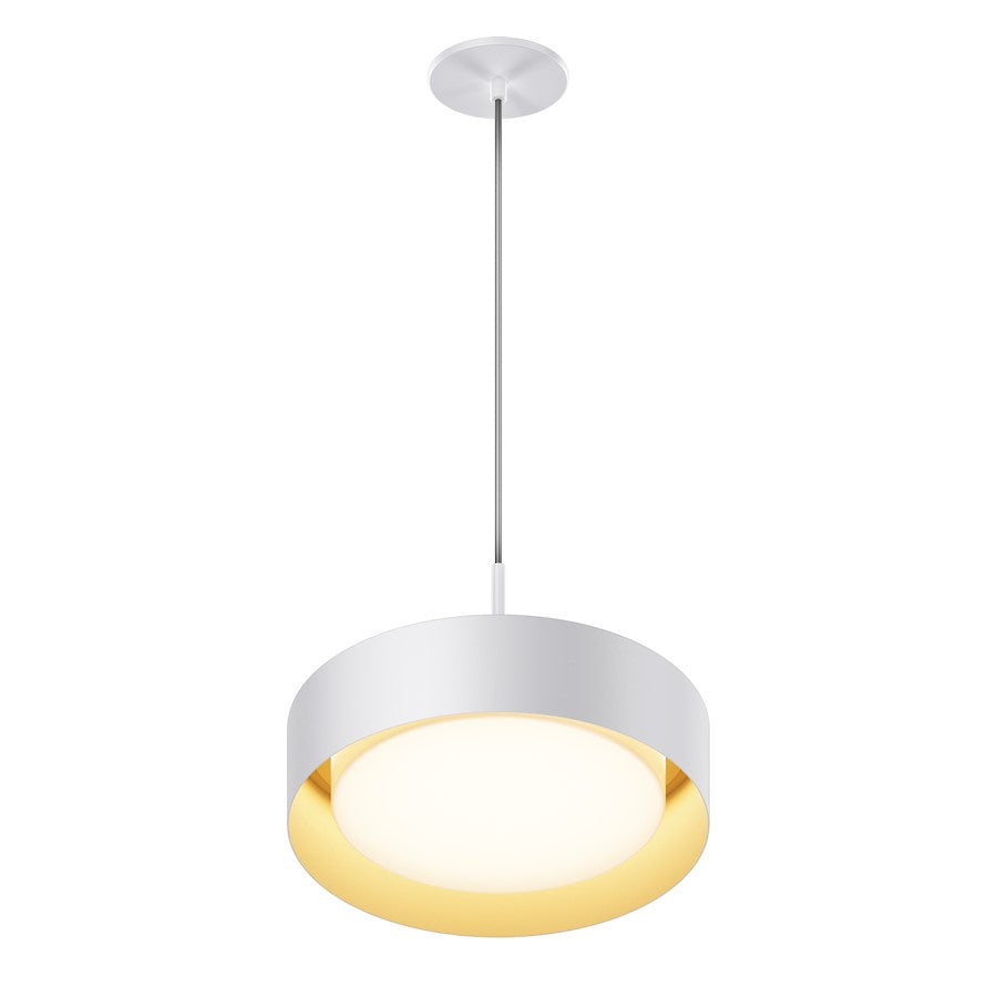 ET2 Lighting Echo 1 Light 12" Pendant, White/Gold - E51011-WTGLD