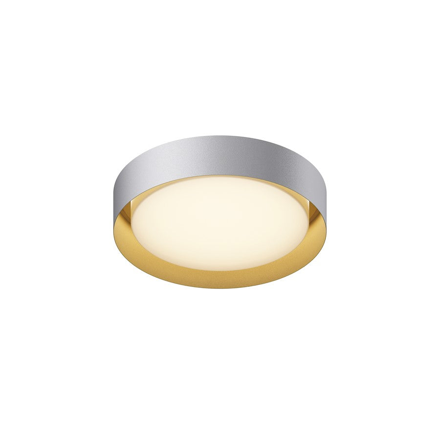 ET2 Lighting Echo 1 Light 16" Flush Mount, White/Gold - E51012-WTGLD