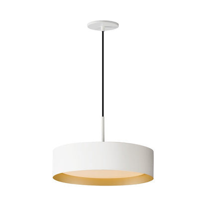 ET2 Lighting Echo 1 Light 16" Pendant, White/Gold - E51013-WTGLD