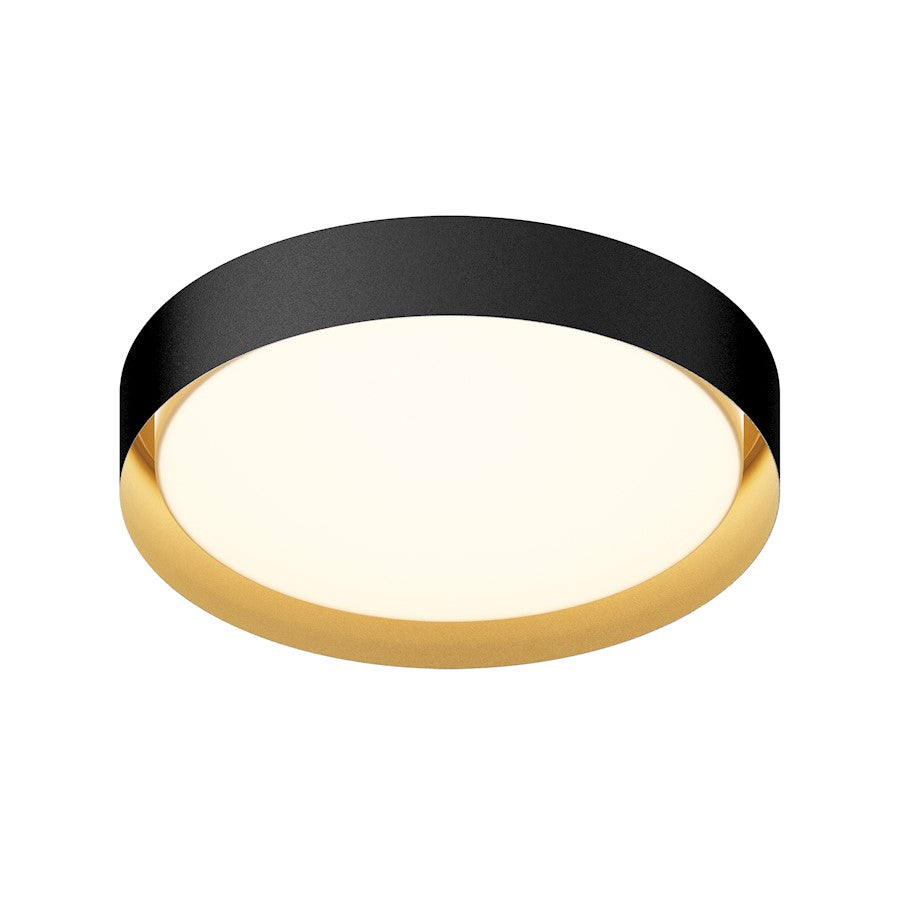 ET2 Lighting Echo 1 Light 24" Flush Mount, Black/Gold - E51014-BKGLD