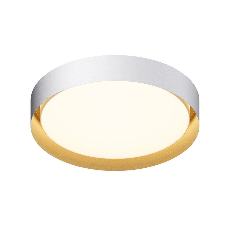 ET2 Lighting Echo 1 Light 24" Flush Mount, White/Gold - E51014-WTGLD