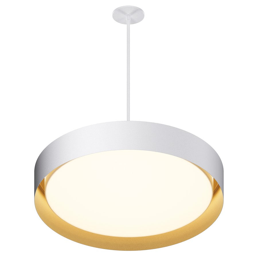 ET2 Lighting Echo 1 Light 24" Pendant, White/Gold - E51015-WTGLD