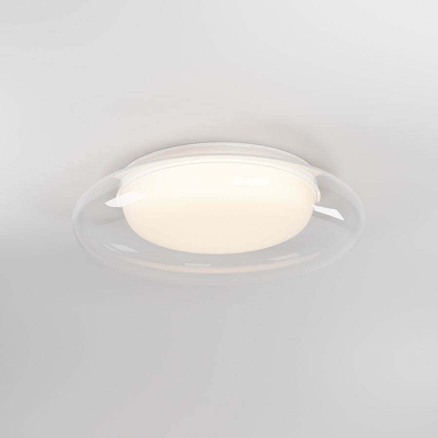 ET2 Lighting Bubble 1Lt LED Flush Mount, White/Clear/White