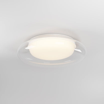 ET2 Lighting Bubble 1Lt LED Flush Mount, White/Clear/White