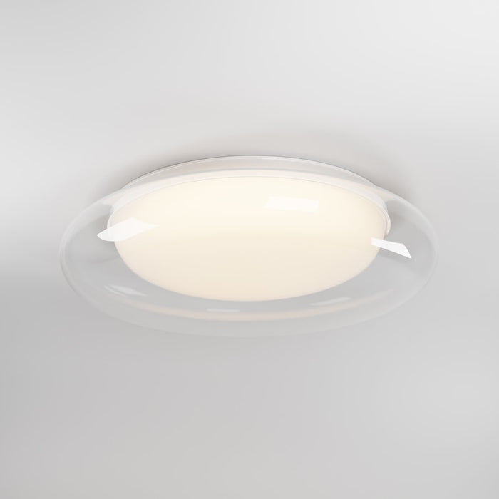 ET2 Lighting Bubble 1Lt LED Flush Mount, White/Clear/White