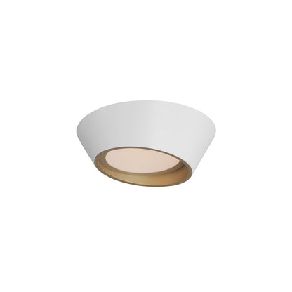 ET2 Lighting Slant 1Lt 12" LED Sconce/Flush, White/Gold - E51030-WTGLD