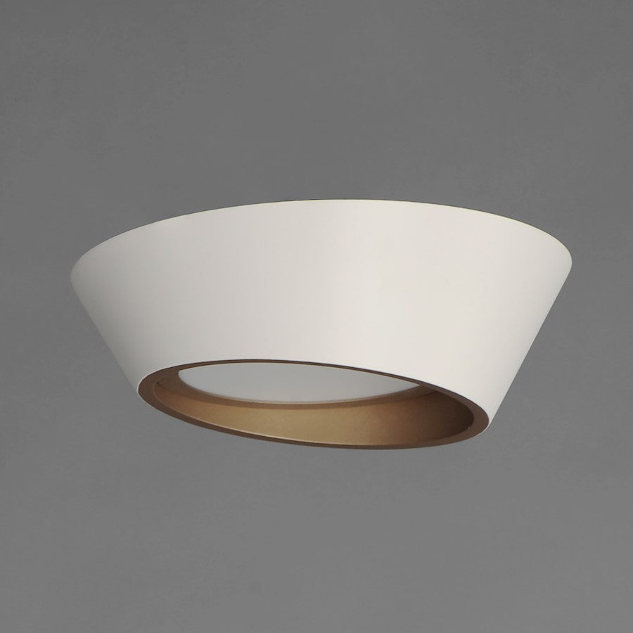 ET2 Lighting Slant 1Lt LED Sconce/Flush, White/Gold