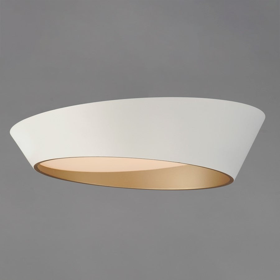 ET2 Lighting Slant 1Lt LED Sconce/Flush, White/Gold