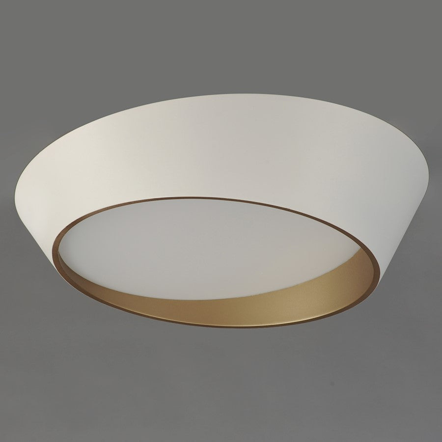 ET2 Lighting Slant 1Lt LED Sconce/Flush, White/Gold